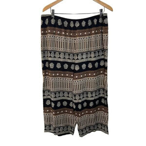 Womens Boho Pants Plus Size 20 Baggy Loose Thin Black Brown White Patterned